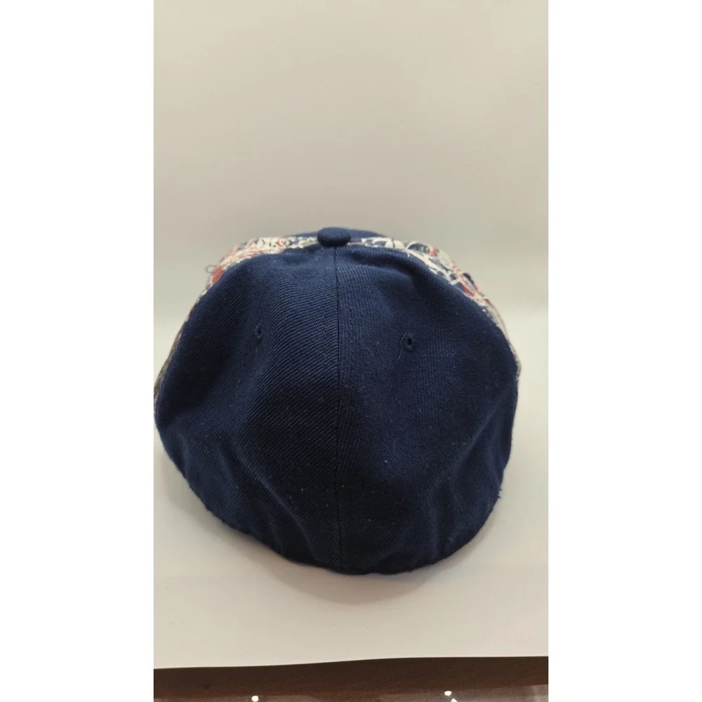 MECCA USA Snapback Hat Navy Red White Blue Abstract Graphic Streetwear Cap Y2k
